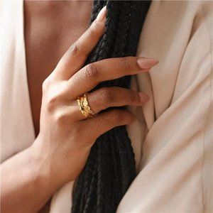 Gold Band Ring 14K Simple Women's Stackable Finger Jewelry Gift Size